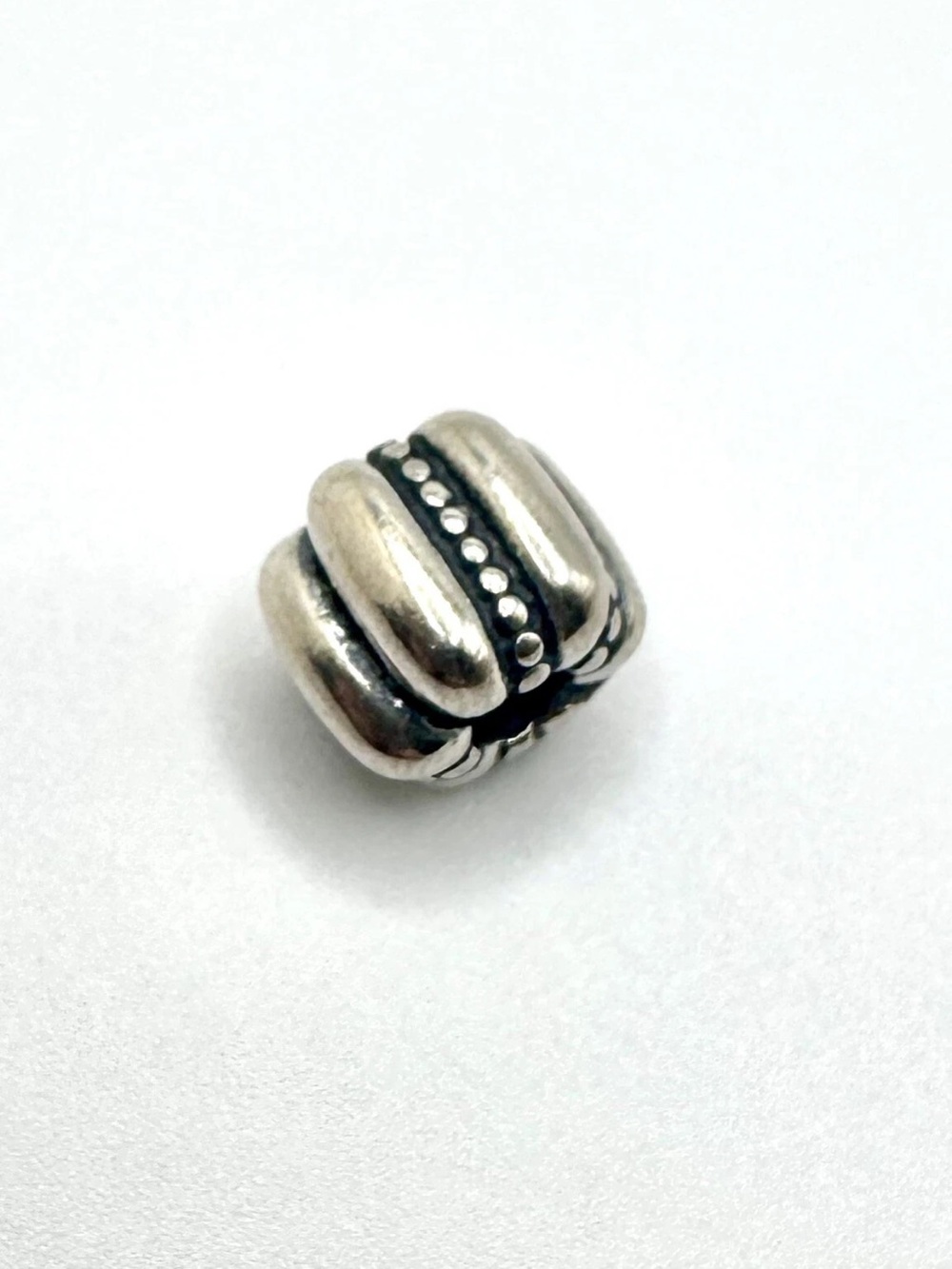 Pandora Sterling Silver Dots And Ridges Crazy Clip Charm 790446